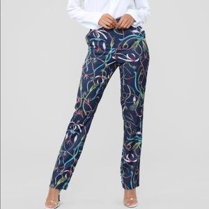 Lasso/Ribbon Printed Pants